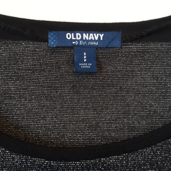 Old Navy Silver and Black Striped Top, size S - Picture 2 of 4
